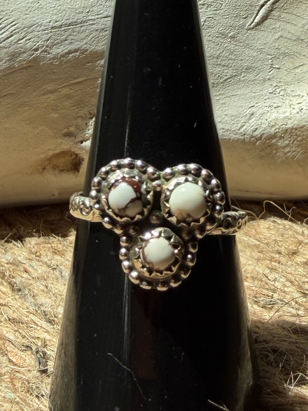 Sterling Silver Wild Horse Jasper Stone Cluster Ring - Women Jewelry